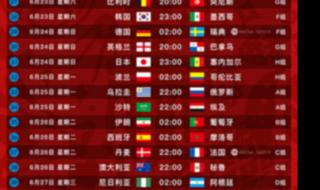 2018年世界杯赛程赛 2018年世界杯赛程赛